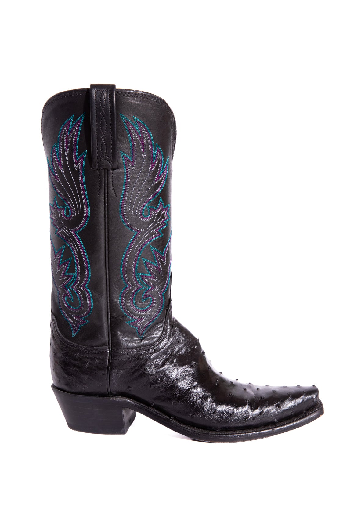 LUCCHESE Black Ostrich "Dolly" Boots (Sz. 7.5)