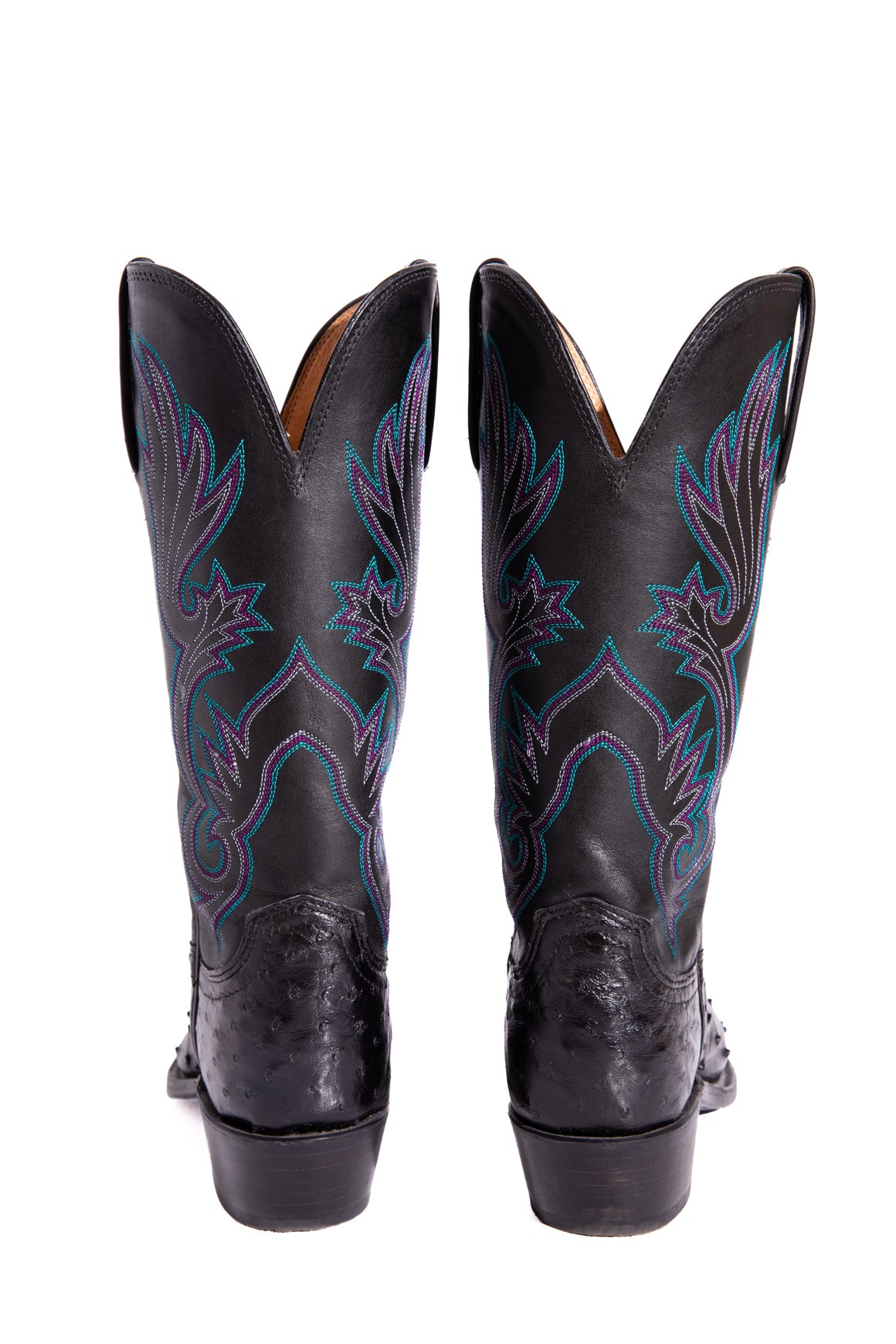 LUCCHESE Black Ostrich "Dolly" Boots (Sz. 7.5)