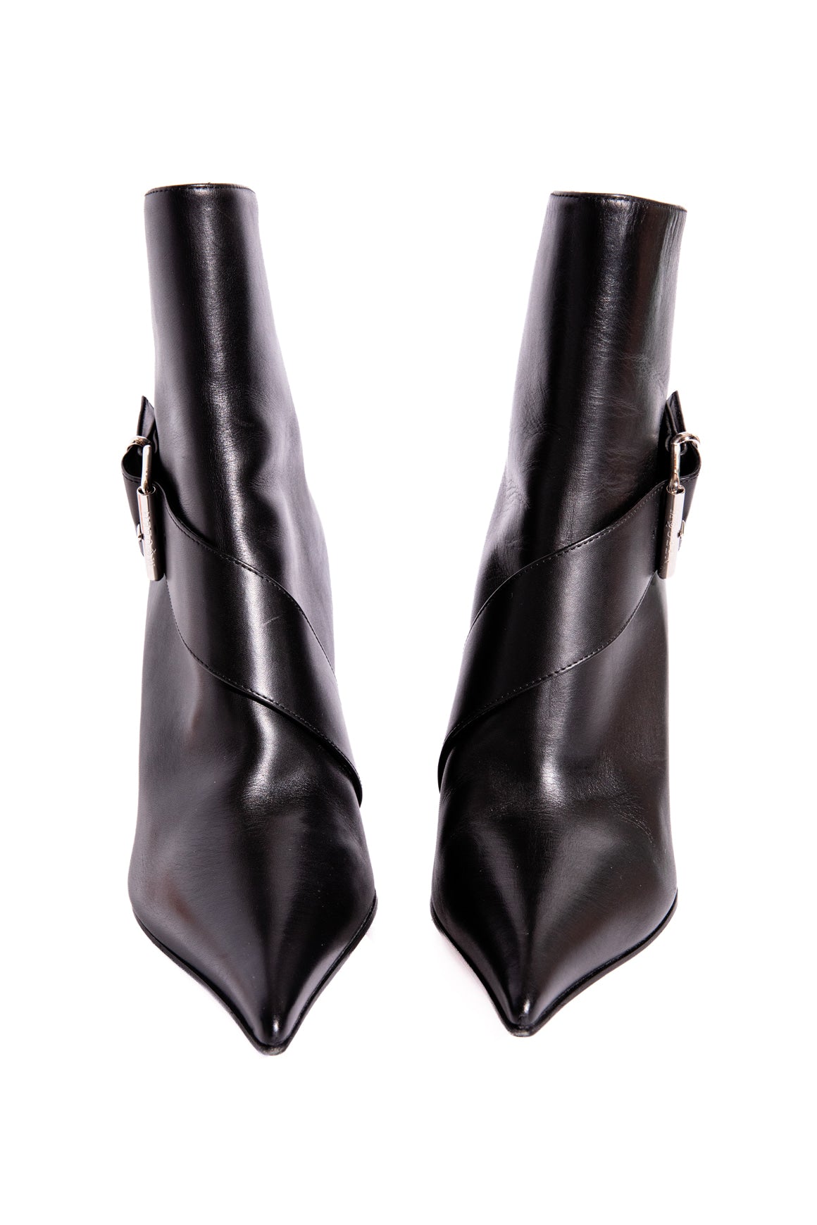 ALEXANDER MCQUEEN Black Heron Buckle Boots (Sz. 40.5)