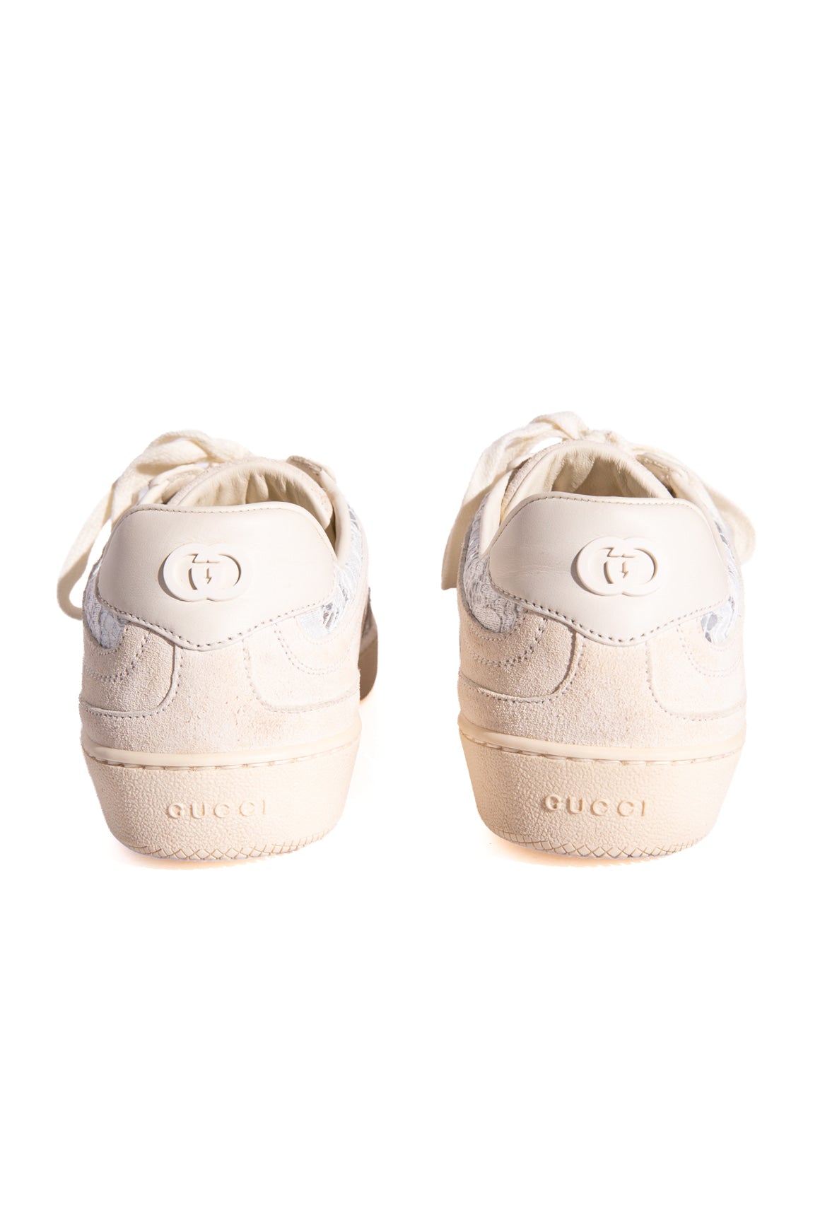 GUCCI White Lace G75 Low Top Sneakers (Sz. 39)