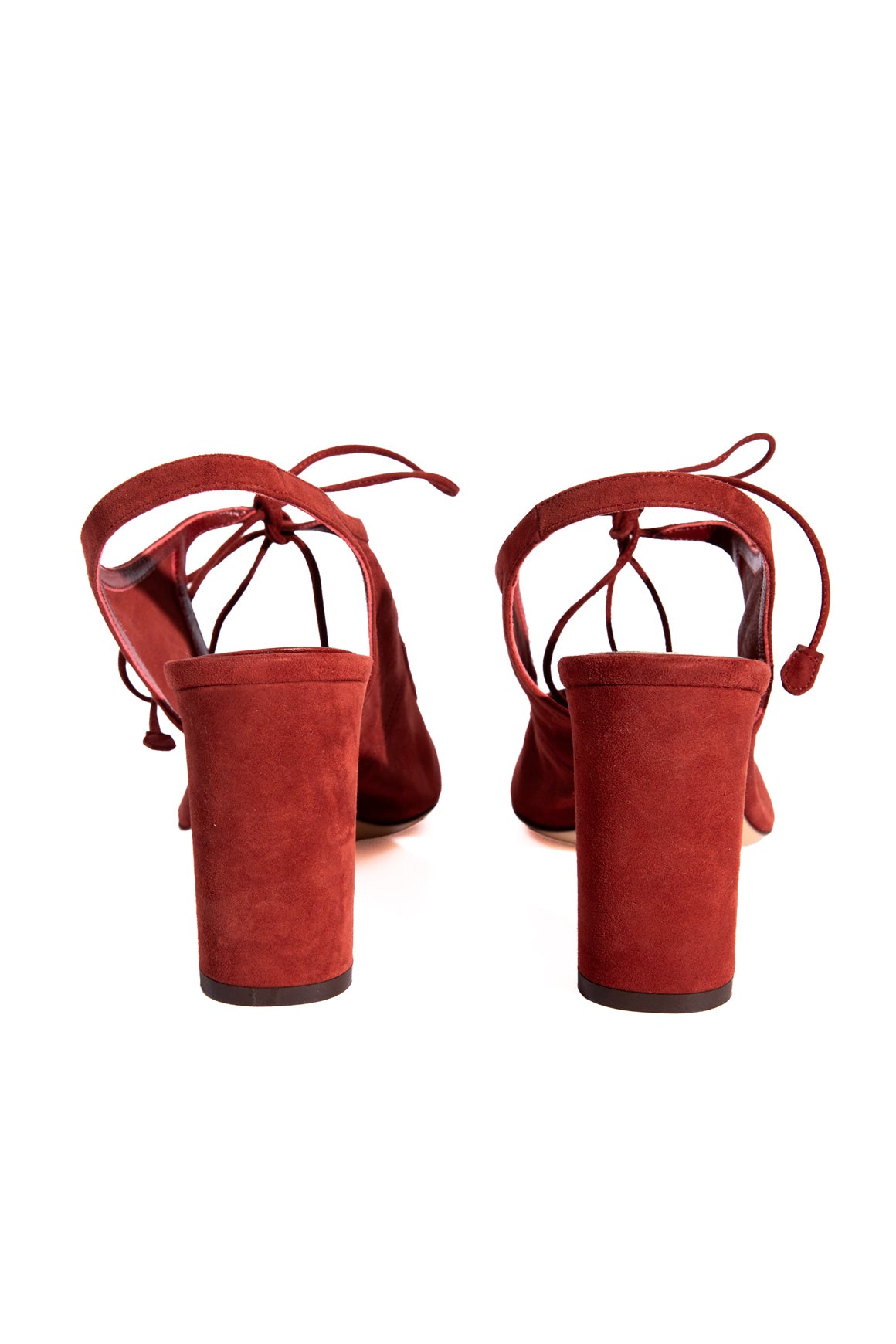 THE ROW Sienna Tie Front Suede MaryJane Heels (Sz. 40)