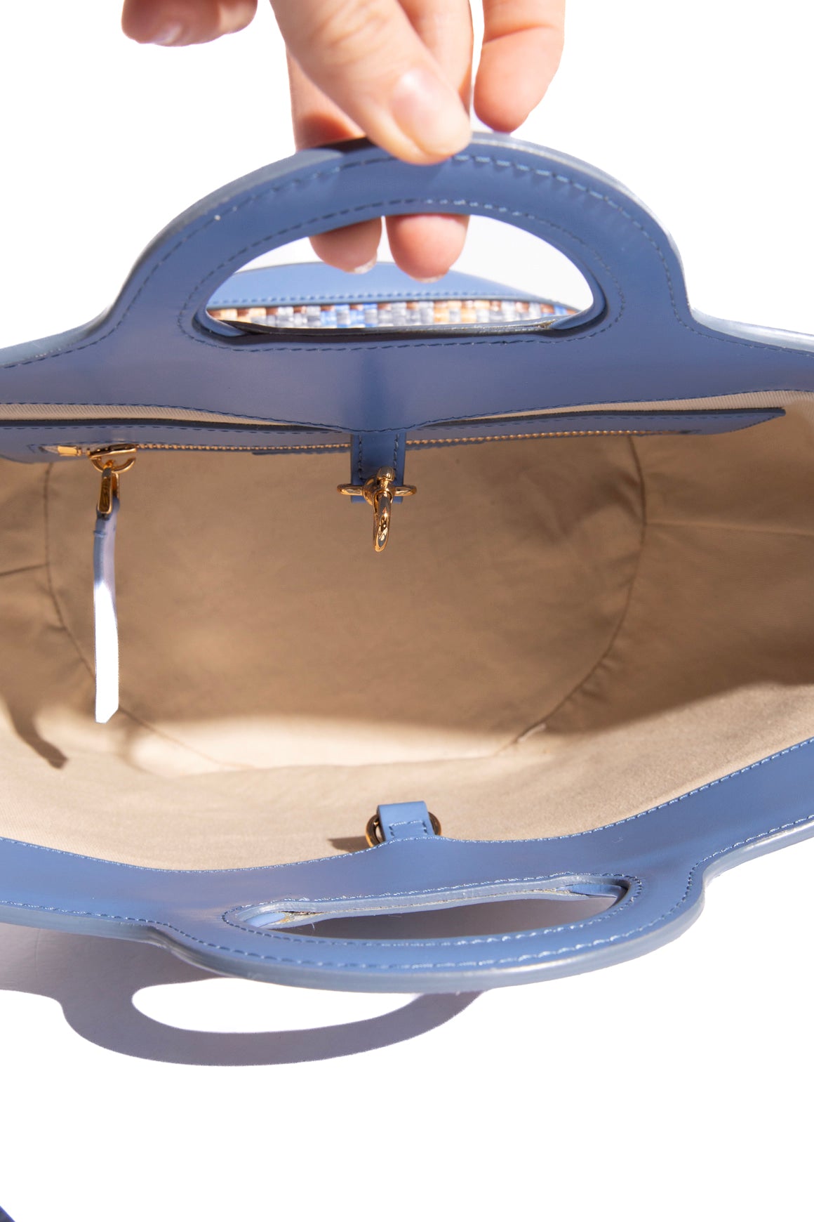 MARNI Blue Straw Tropicalia Bag - Small