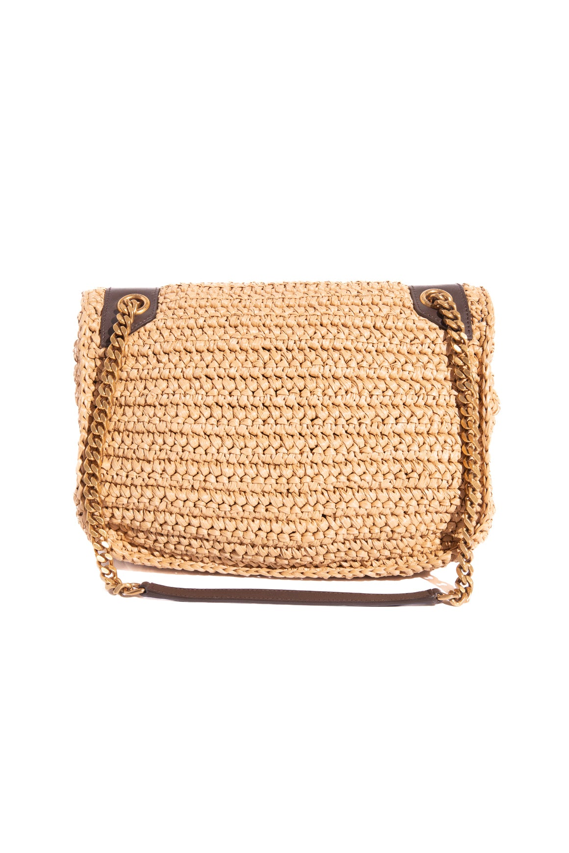 SAINT LAURENT Raffia Niki Shoulder Bag