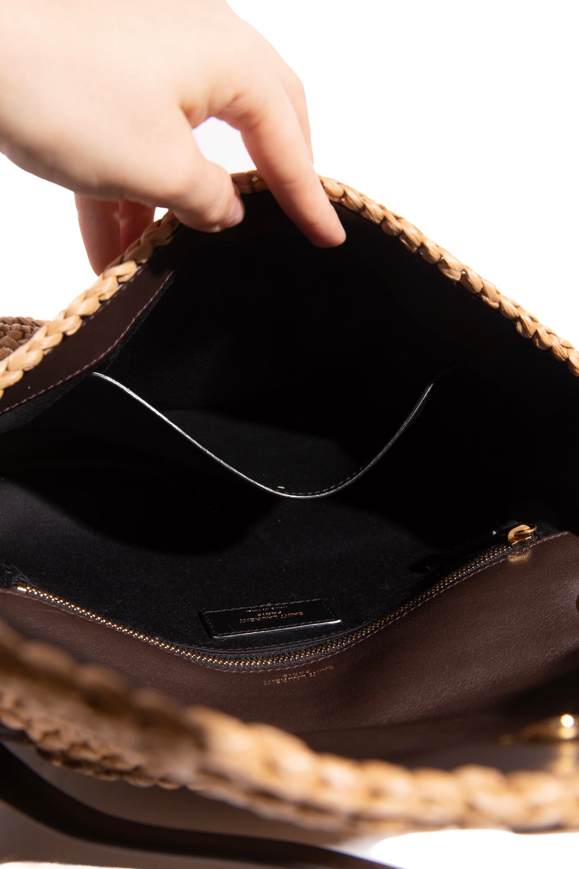 SAINT LAURENT Raffia Niki Shoulder Bag