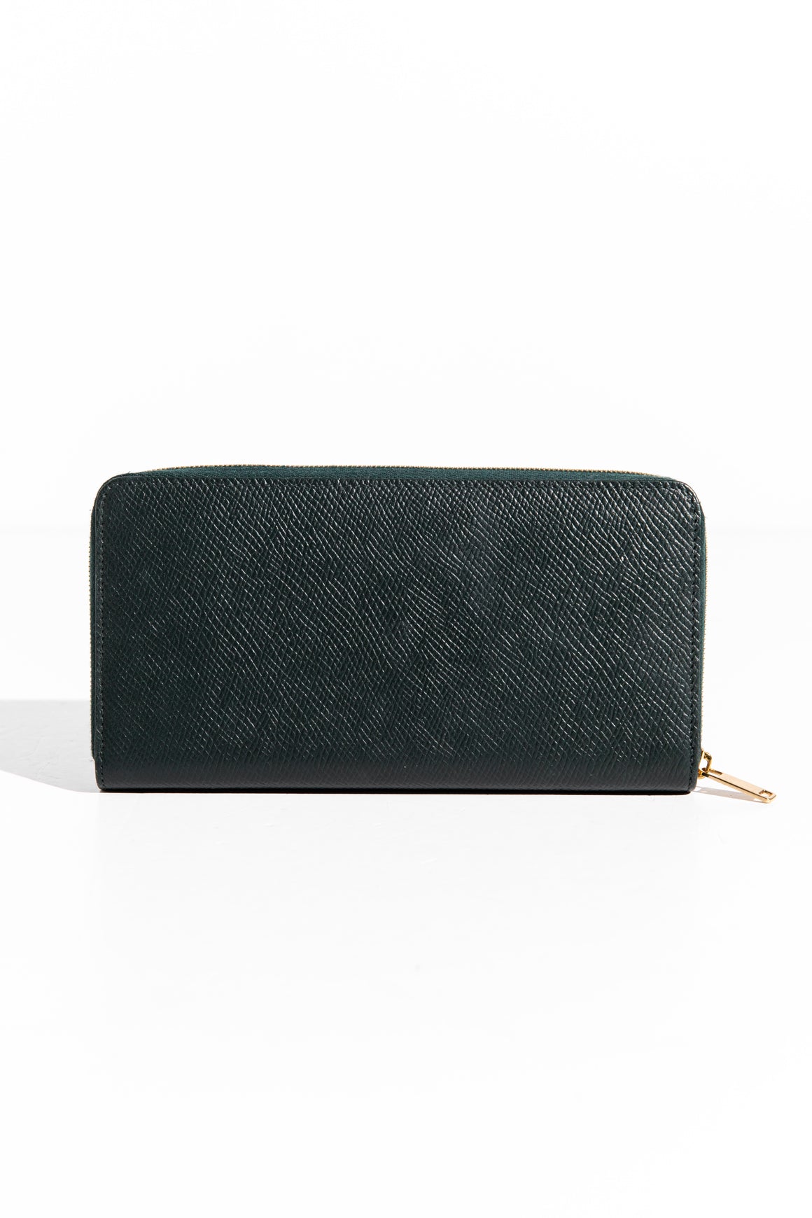 CELINE Forrest Green Grained Leather Zippy Wallet