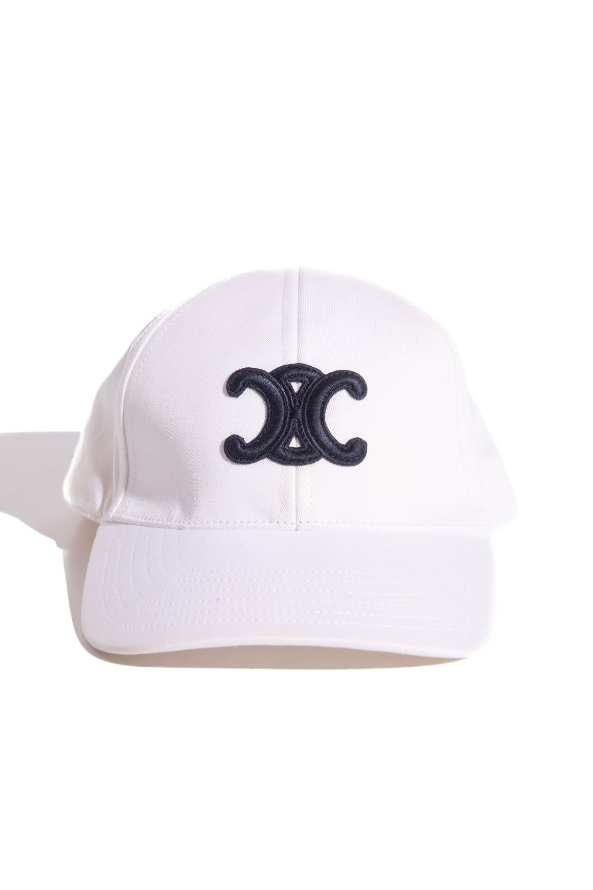CELINE White & Navy Triomphe Ballcap