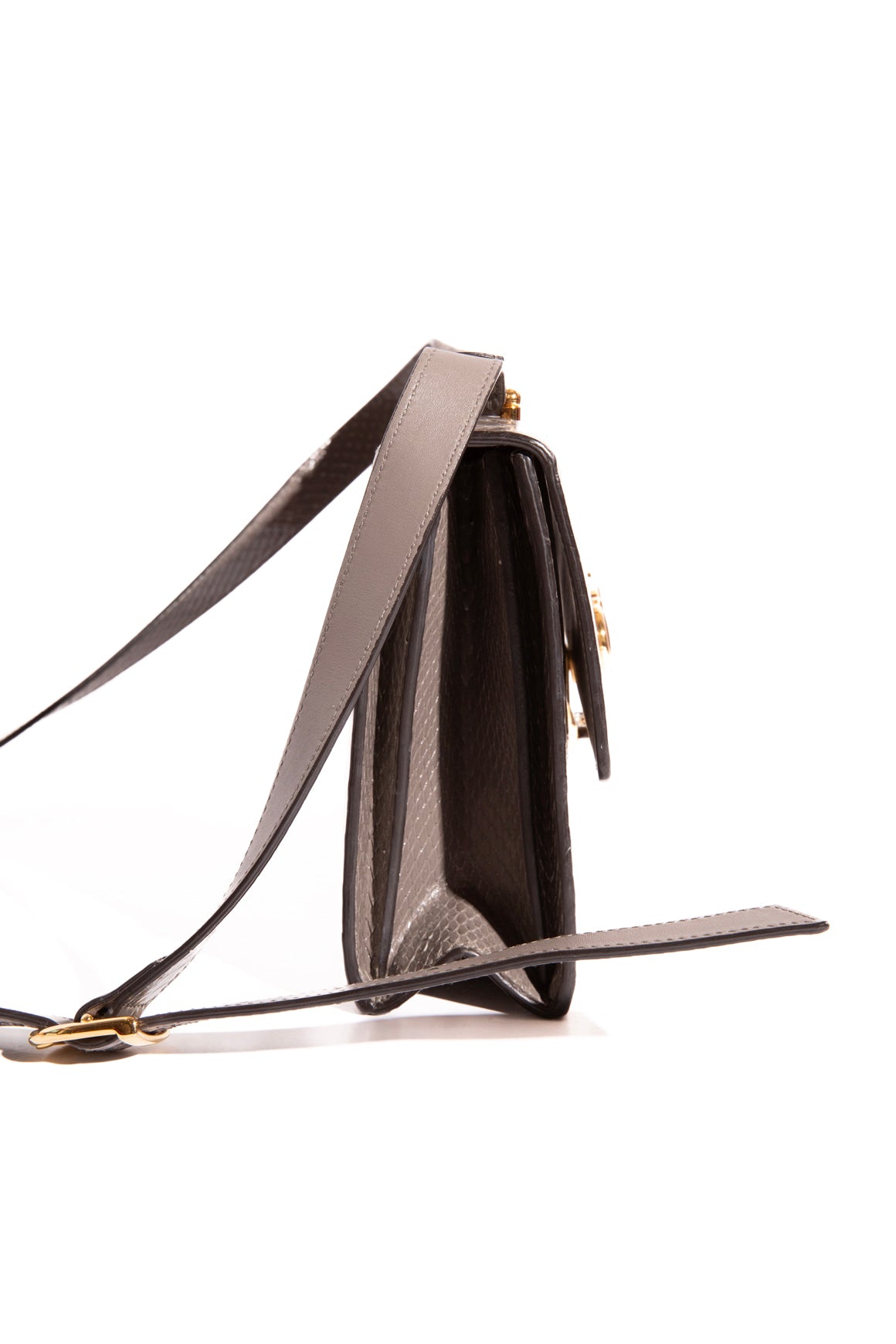 GUCCI Grey Python "Zumi" Crossbody Bag