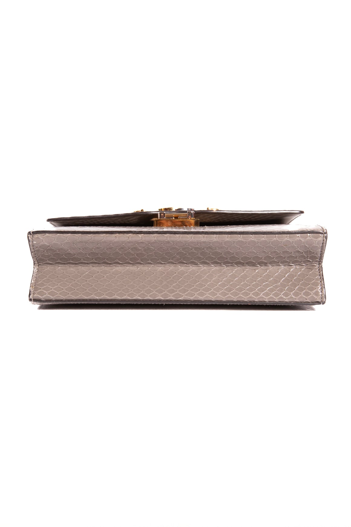 GUCCI Grey Python "Zumi" Crossbody Bag