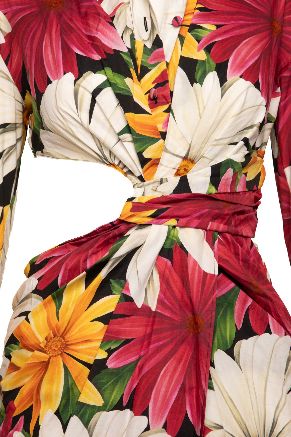 ETRO Floral Side Cut Out Shirt Dress (Sz. 42/6)