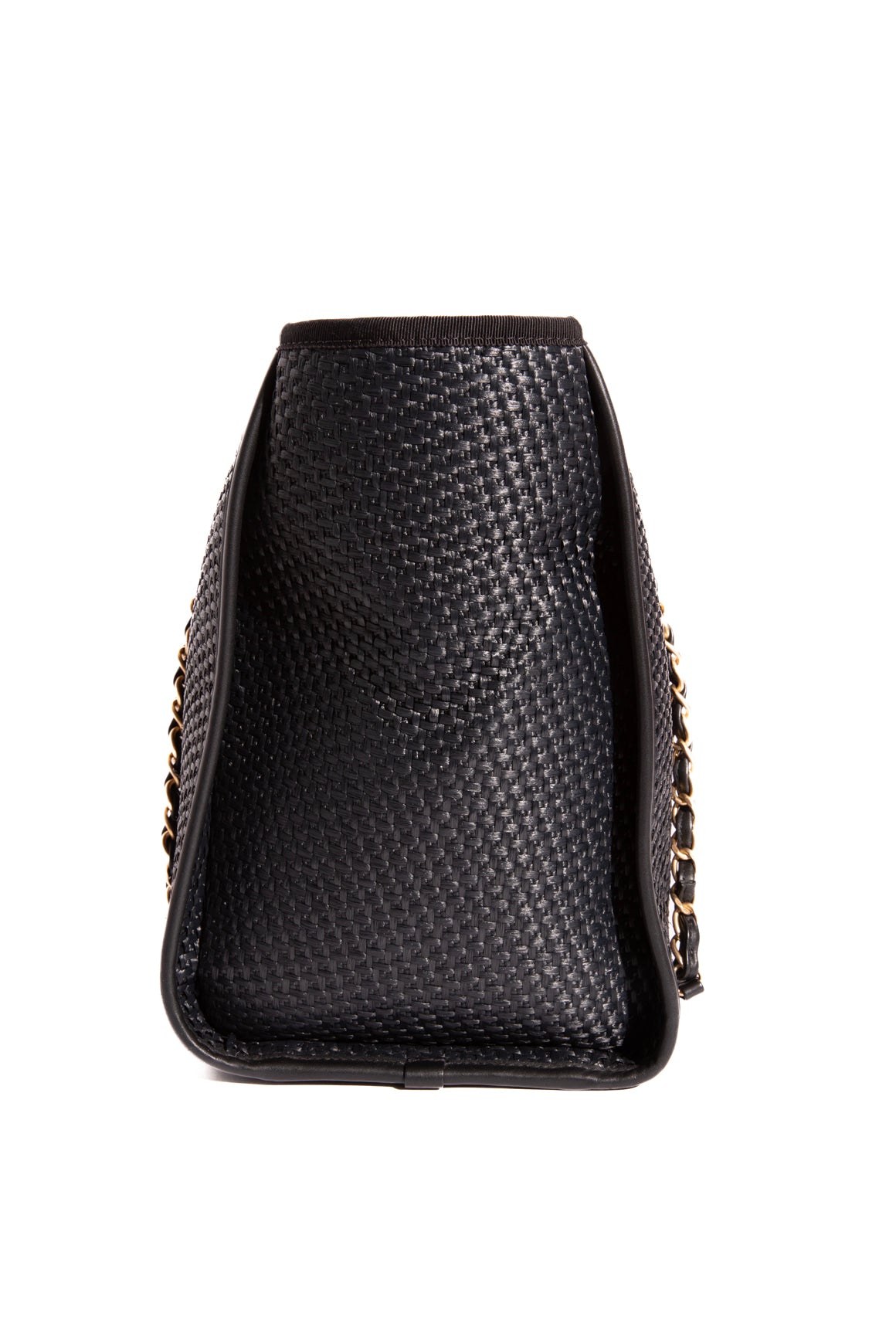 CHANEL Black Medium Raffia "Duvel" Tote