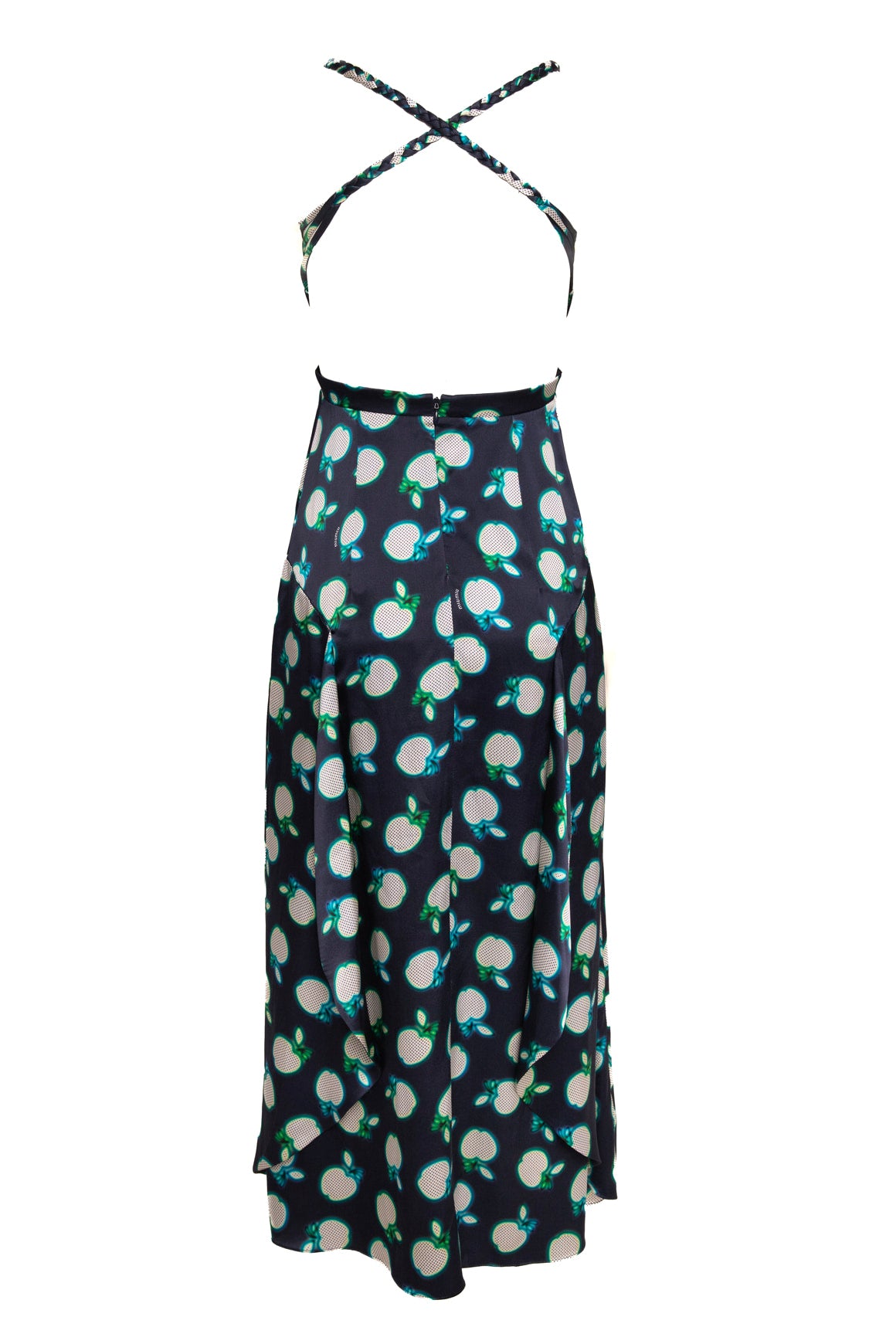 MIU MIU Blue Apple Print Maxi Dress (Sz. 4)