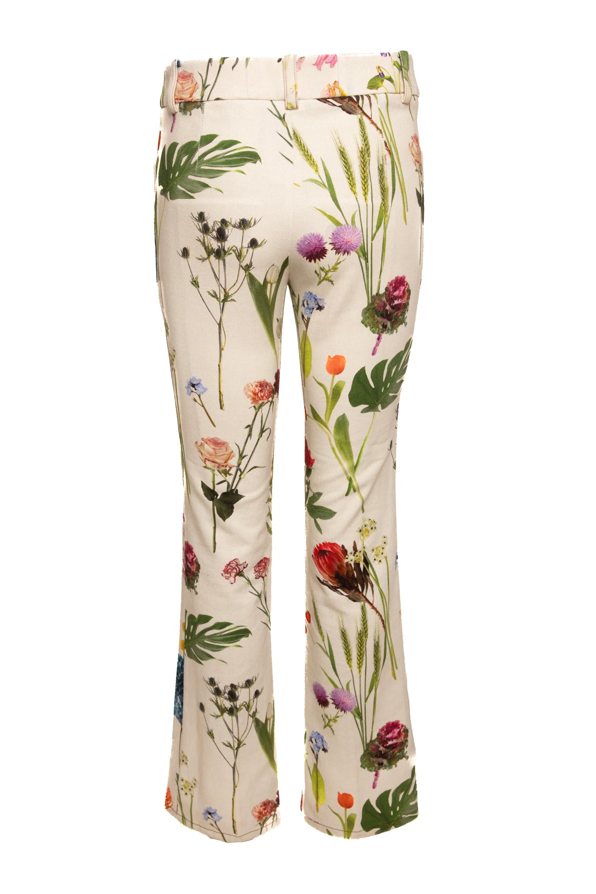 MOSCHINO Cream Botanical Print Jeans (Sz. 4)