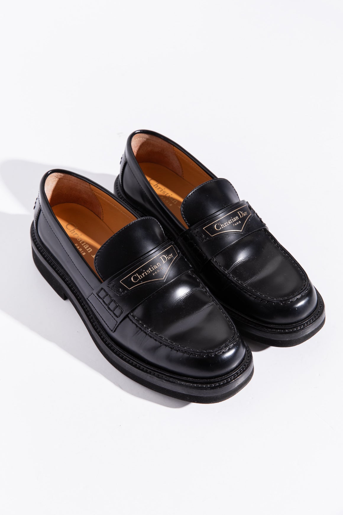 CHRISTIAN DIOR Black Leather Boy Loafers (Sz. 35.5)