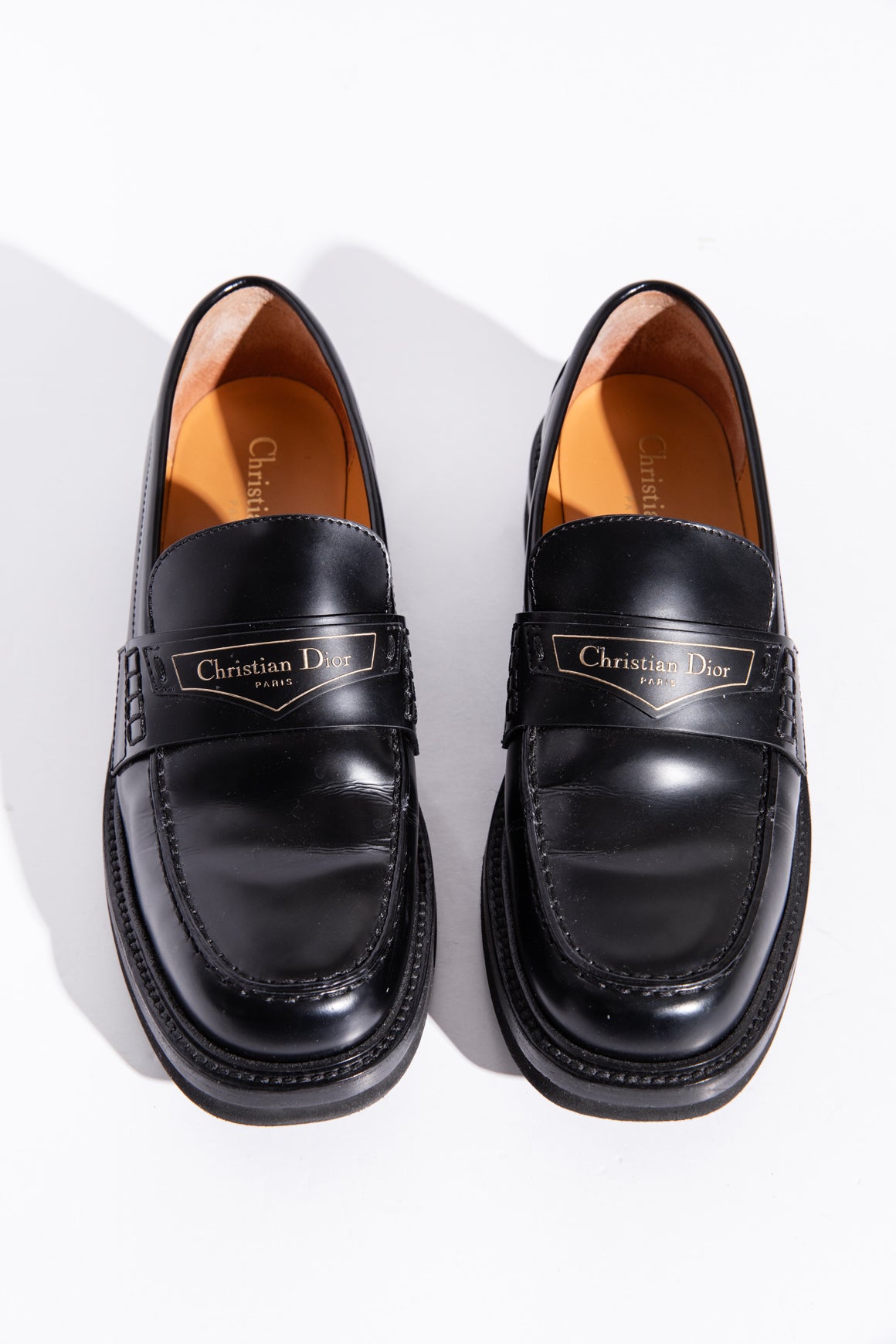 CHRISTIAN DIOR Black Leather Boy Loafers (Sz. 35.5)