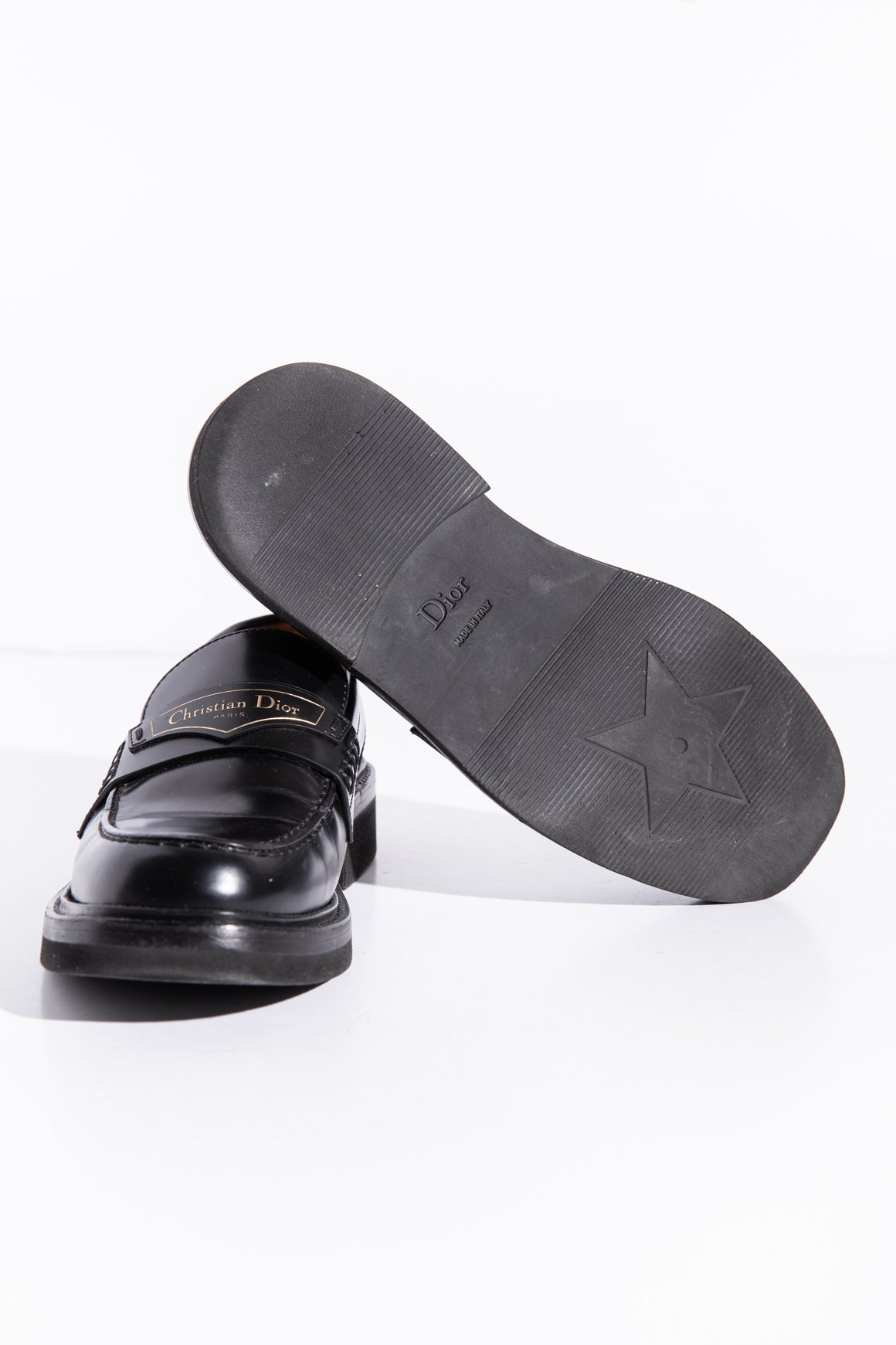 CHRISTIAN DIOR Black Leather Boy Loafers (Sz. 35.5)