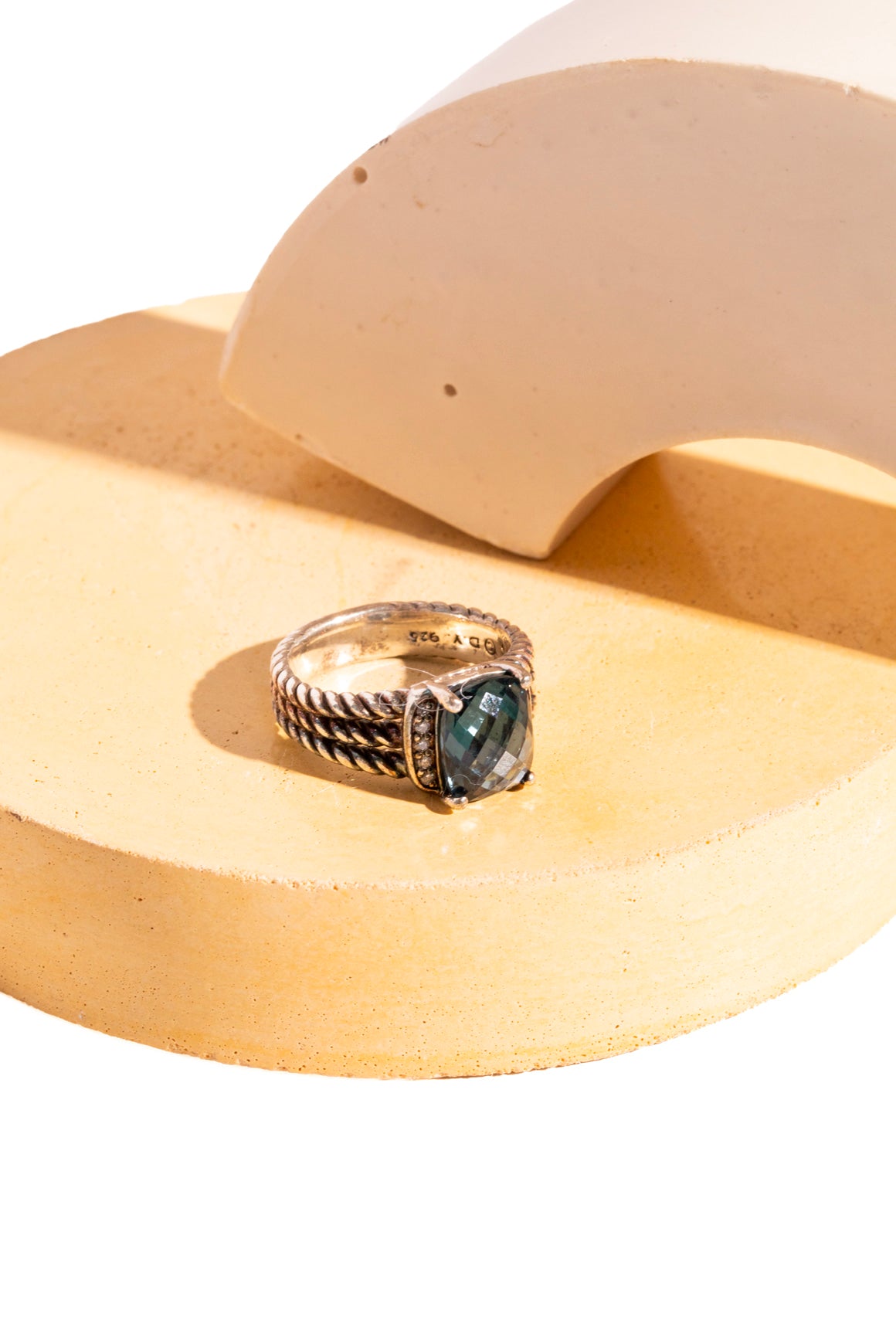 DAVID YURMAN Blue Topaz & Diamond Chatelaine Ring