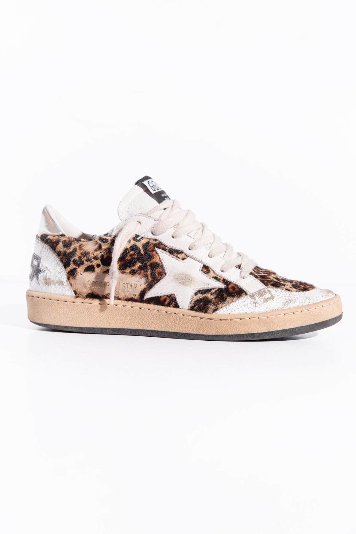 GOLDEN GOOSE Leopard Print "Ballstar" Sneakers (Sz. 38)