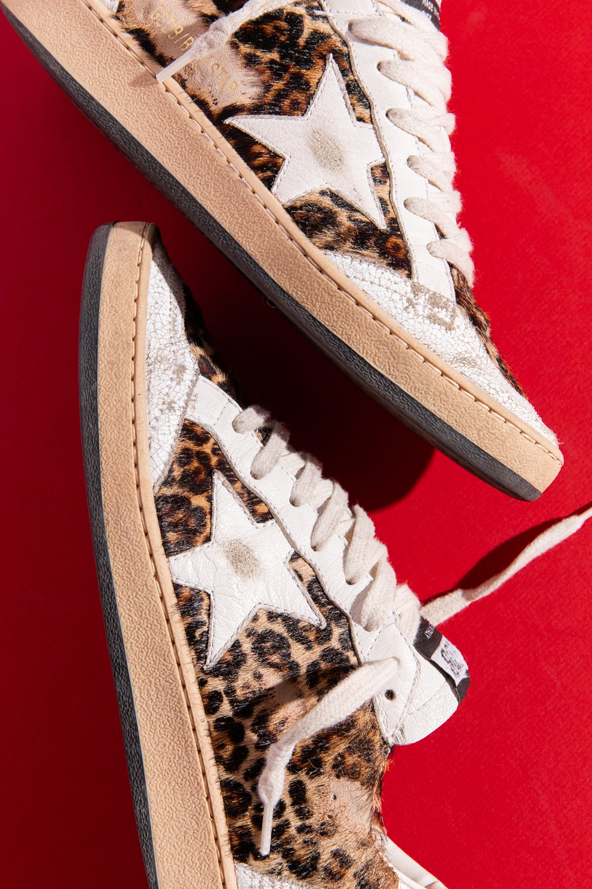 GOLDEN GOOSE Leopard Print "Ballstar" Sneakers (Sz. 38)