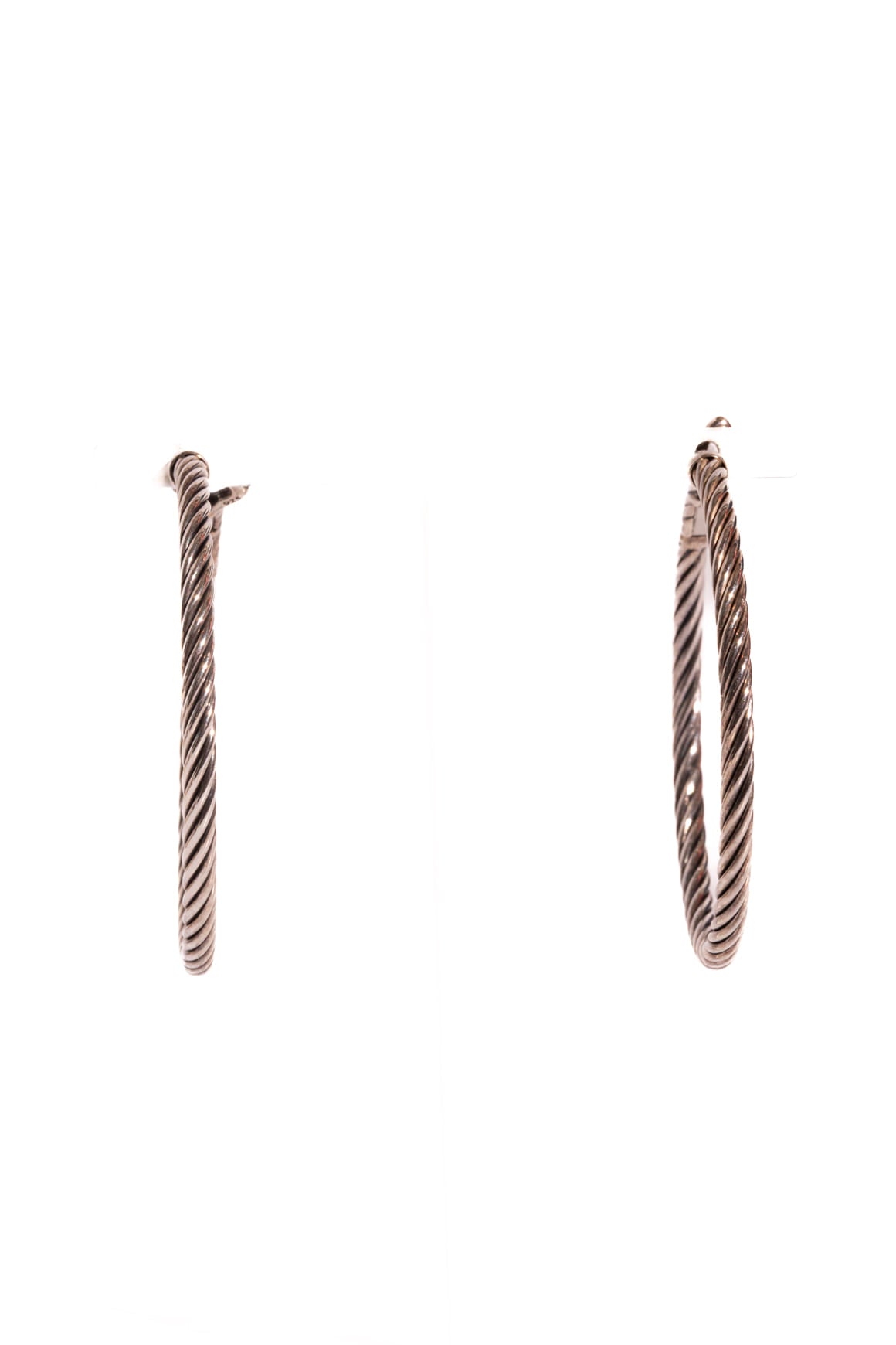 DAVID YURMAN Silver Cable Hoop Earrings