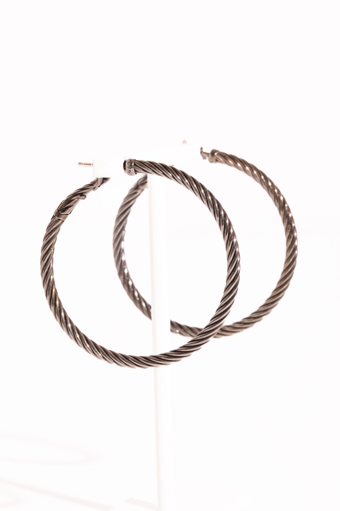 DAVID YURMAN Silver Cable Hoop Earrings