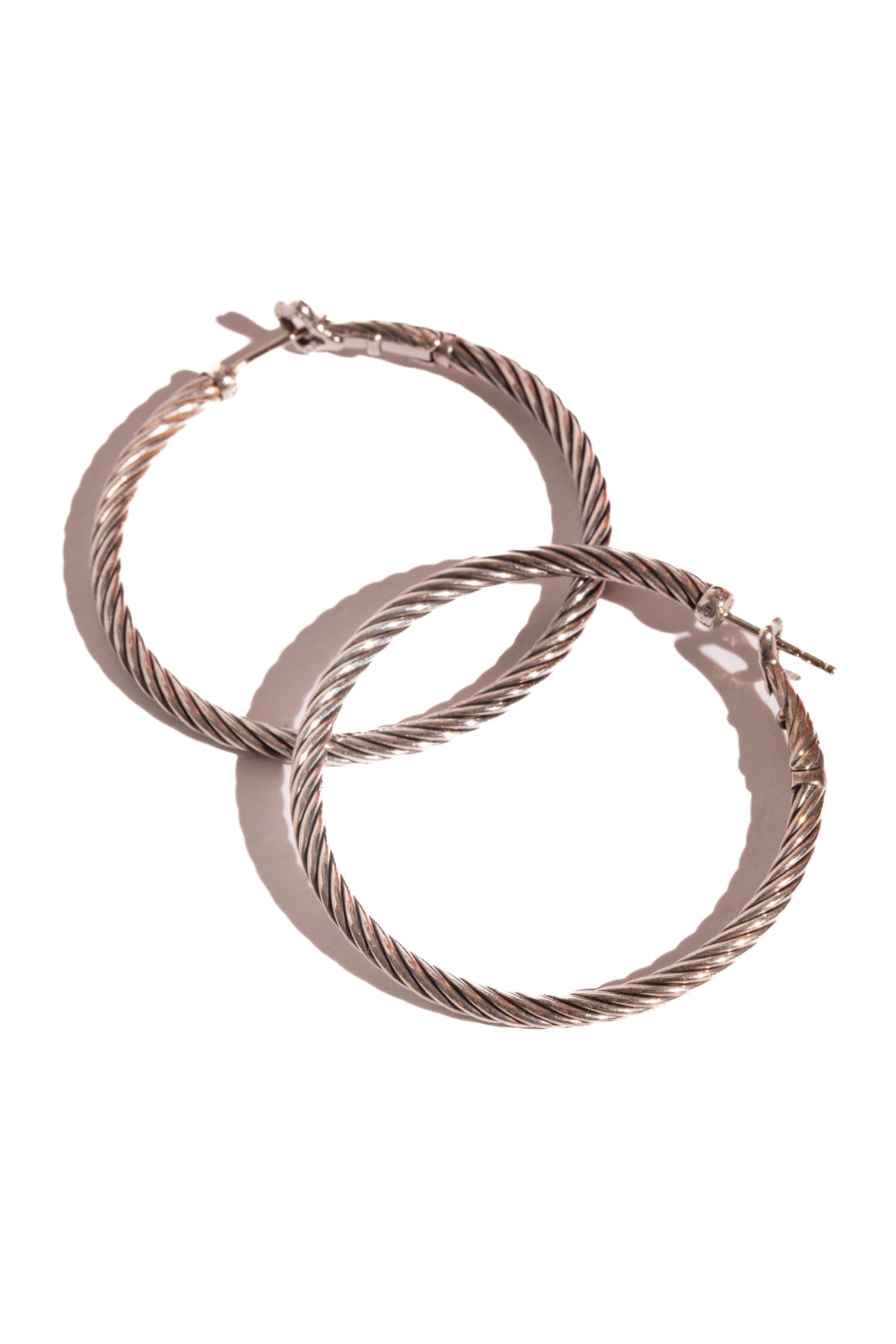 DAVID YURMAN Silver Cable Hoop Earrings