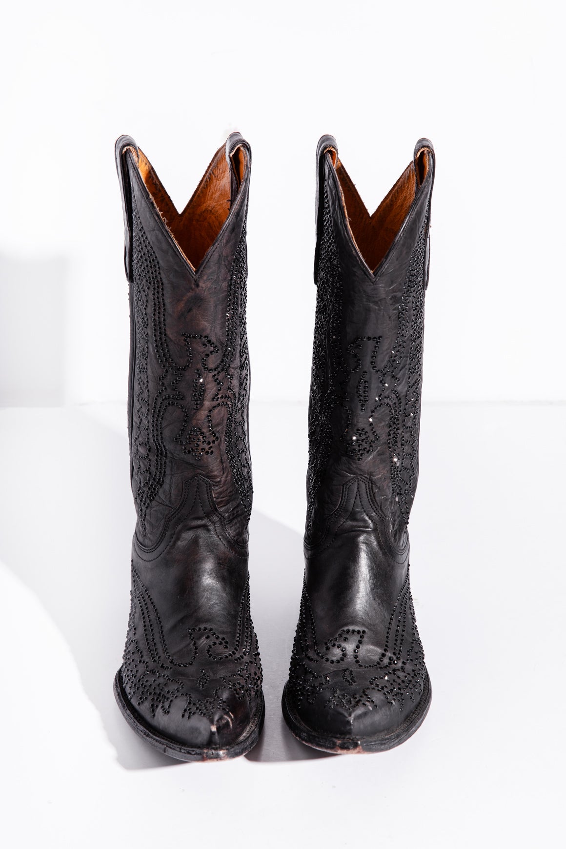 OLD GRINGO Black Swarovski Eagle Cowboy Boots (Sz. 8.5)