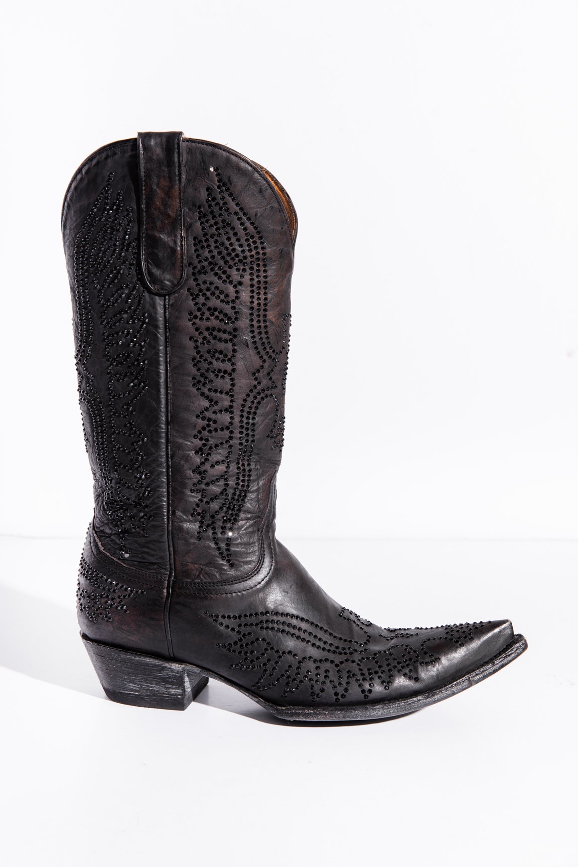 OLD GRINGO Black Swarovski Eagle Cowboy Boots (Sz. 8.5)