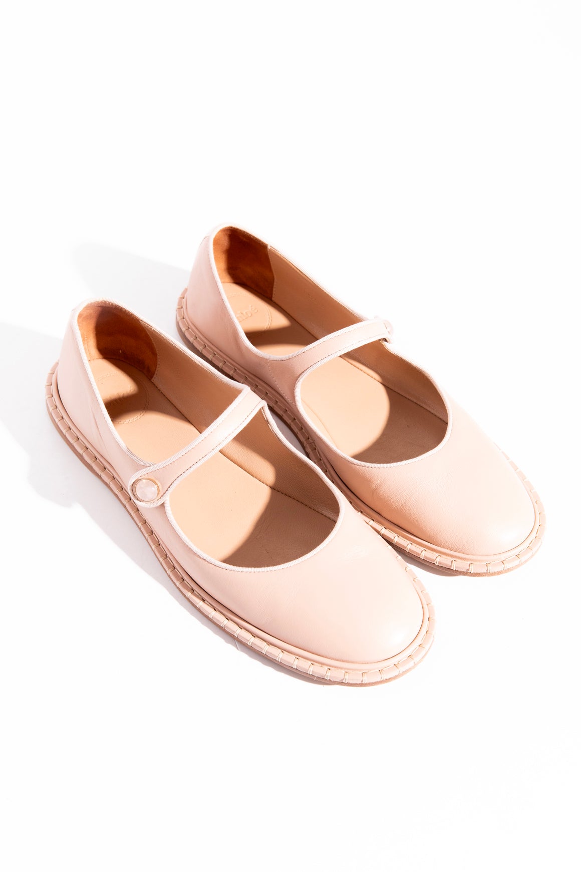 CHLOE Light Pink Leather Mary-Janes (Sz. 40)