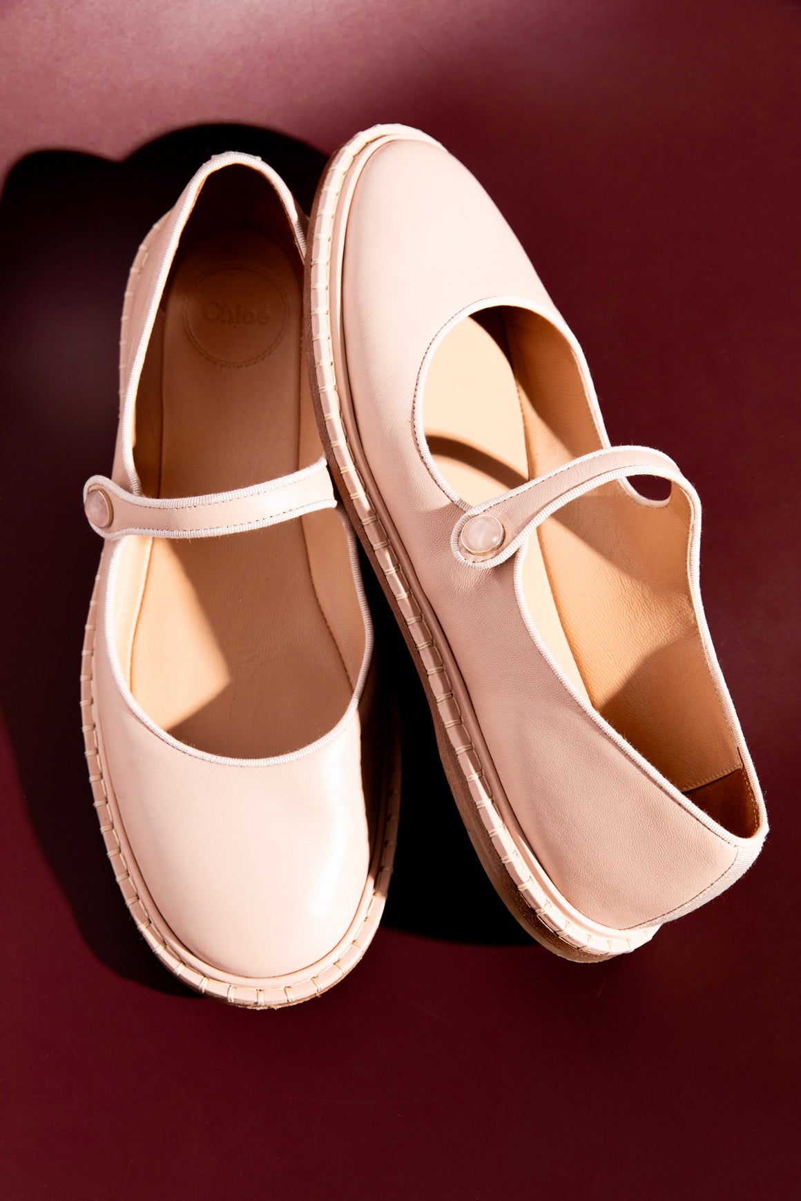 CHLOE Light Pink Leather Mary-Janes (Sz. 40)