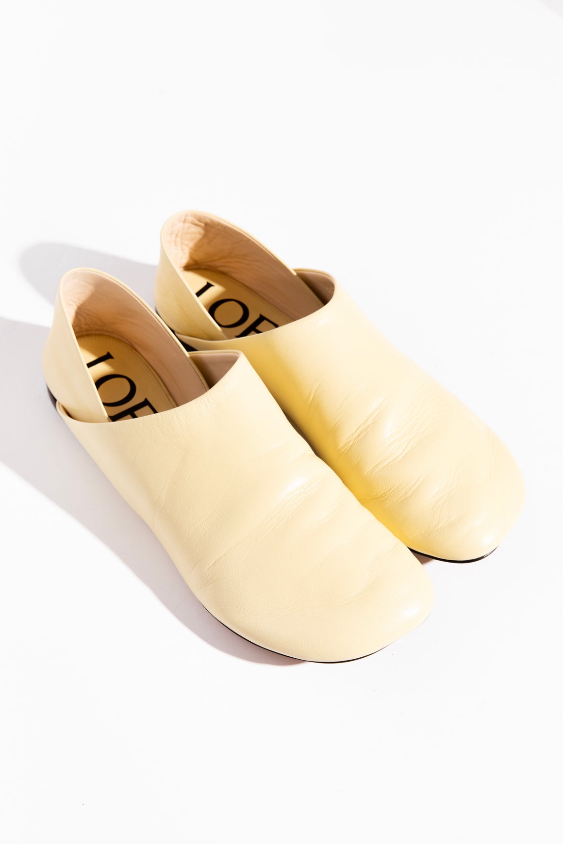 LOEWE Yellow "Toy" Calfskin Glove Slippers (Sz. 40)