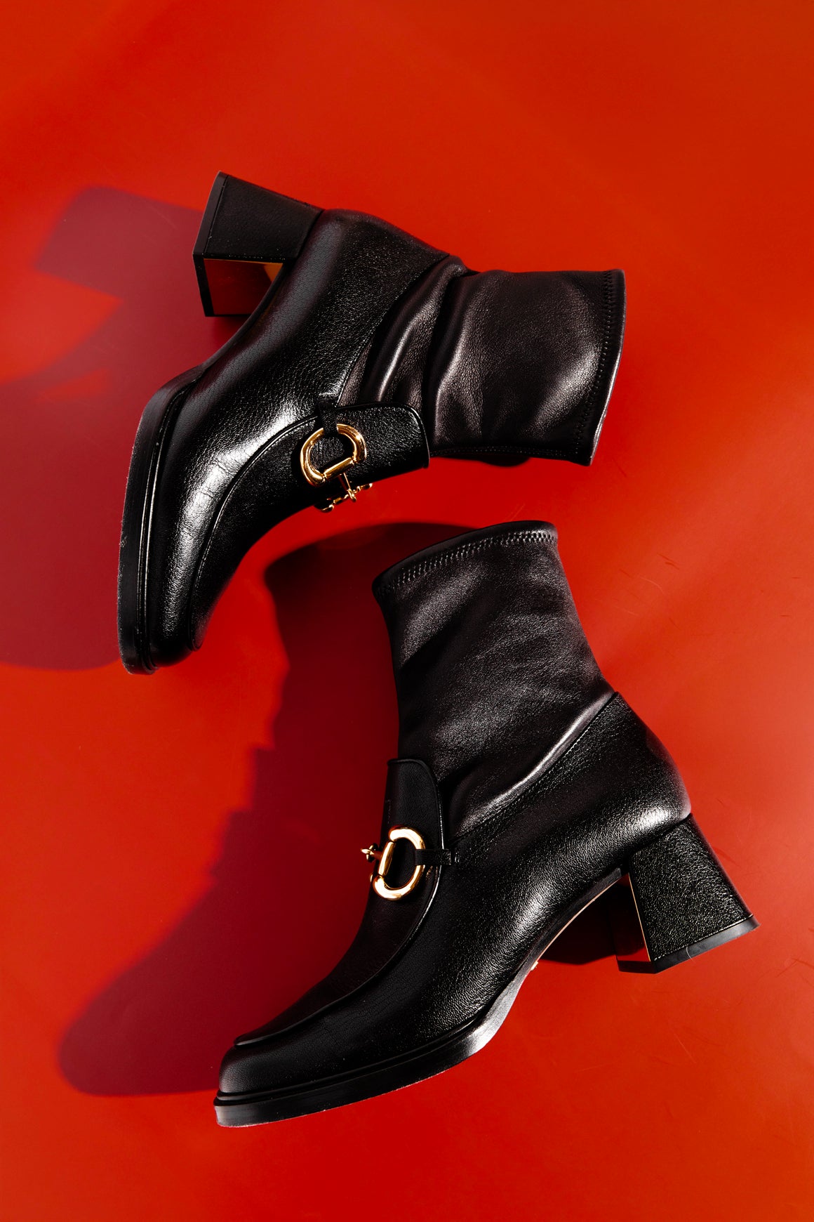 GUCCI Black Calfskin Horsebit Ankle Boots (Sz. 38)