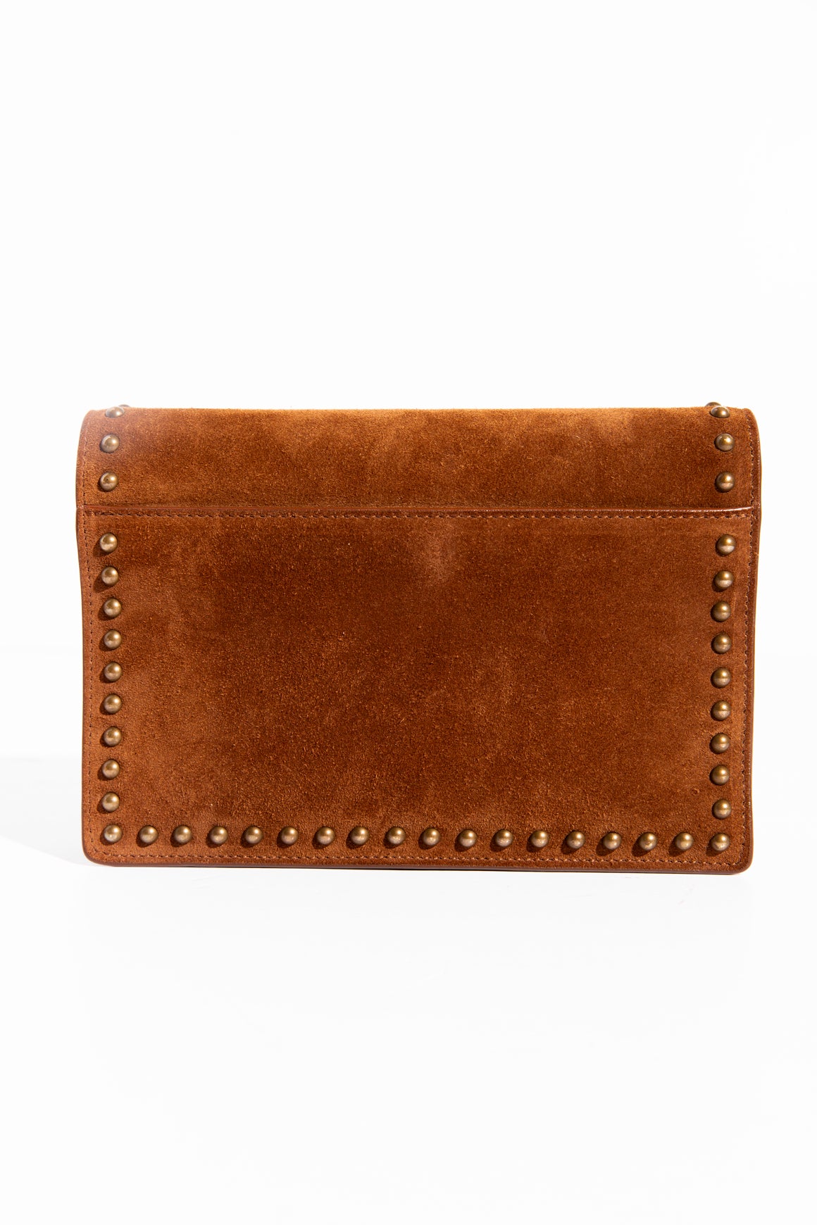 SAINT LAURENT Brown Suede Mini Le Carre Crossbody