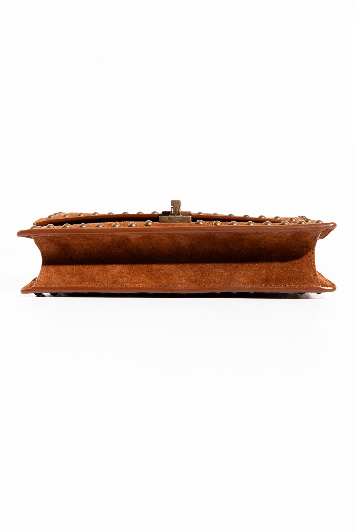 SAINT LAURENT Brown Suede Mini Le Carre Crossbody