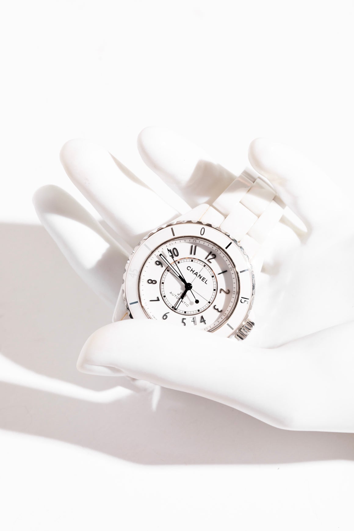CHANEL White Ceramic J-12 Automatic Watch