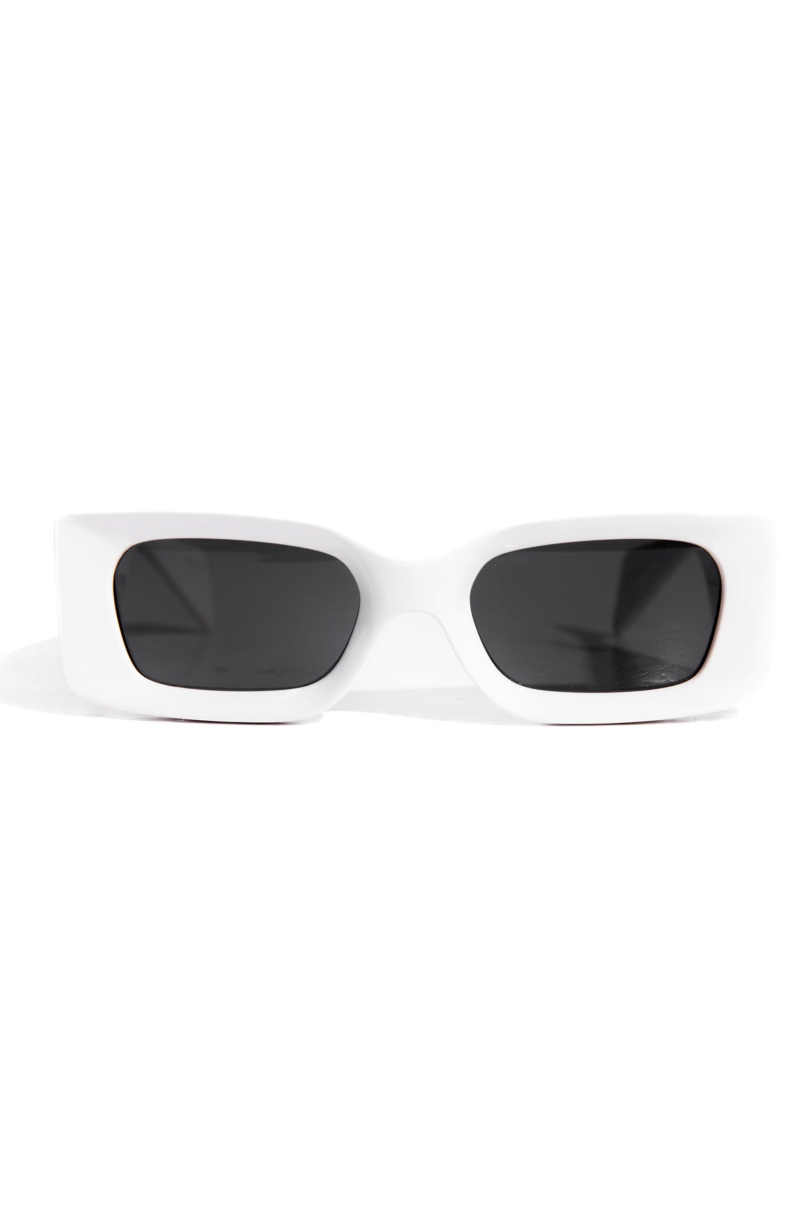 VERSACE White Thick Square Frame Sunglasses