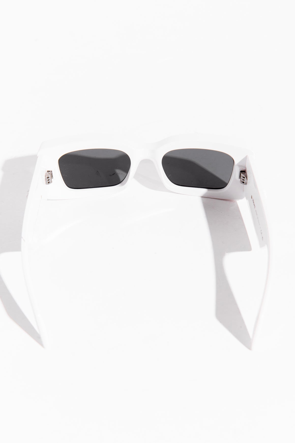 VERSACE White Thick Square Frame Sunglasses