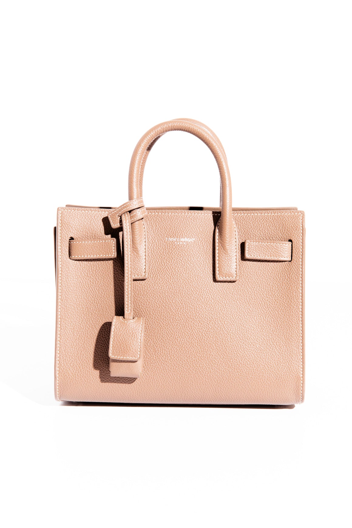 SAINT LAURENT Taupe Grained Baby Sac De Jour