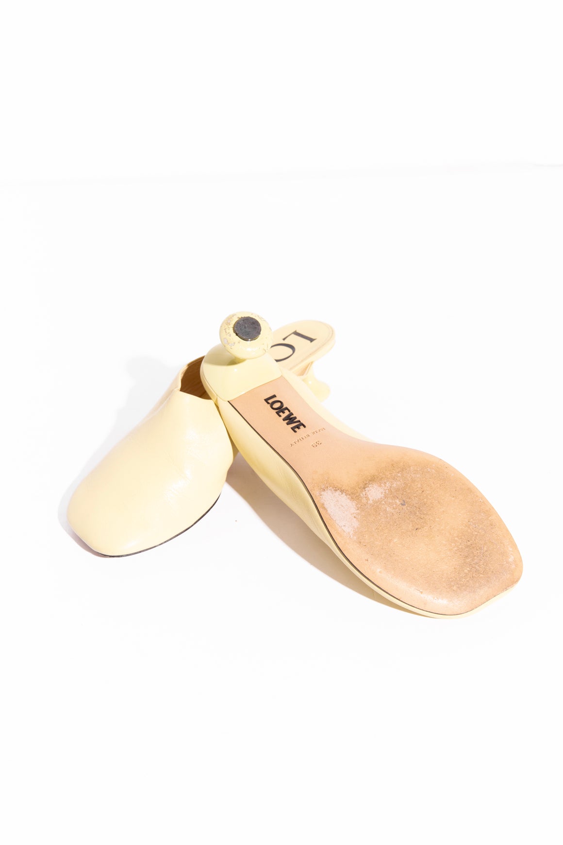 LOEWE Butter Yellow Toy Mules (Sz. 39)