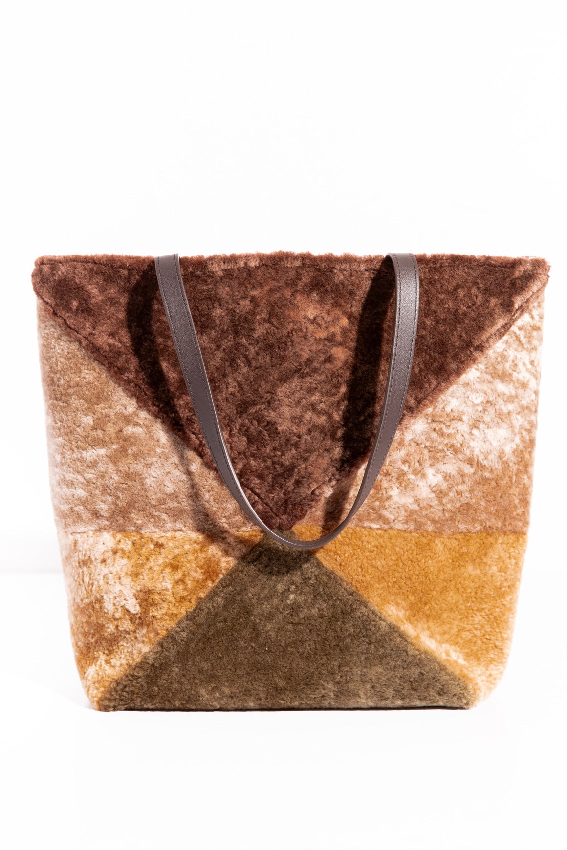LOEWE Puzzle Fold Large Sheep Shearling Tote Bag