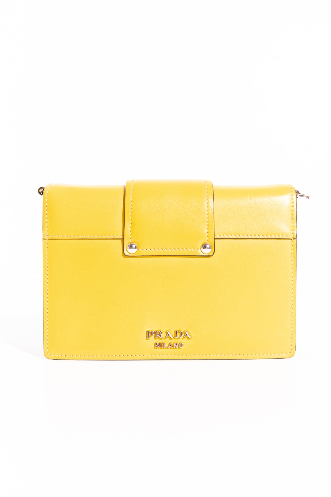 PRADA Yellow Plex Ribbon Geometric Bag