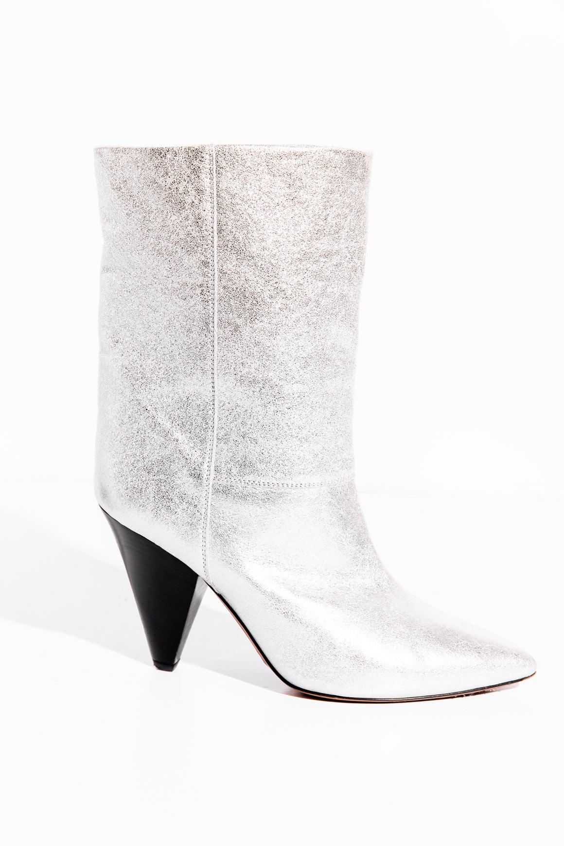 ISABEL MARANT Silver Pointed Boots (Sz.38)
