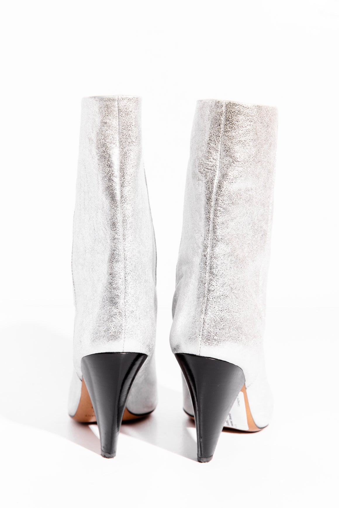 ISABEL MARANT Silver Pointed Boots (Sz.38)