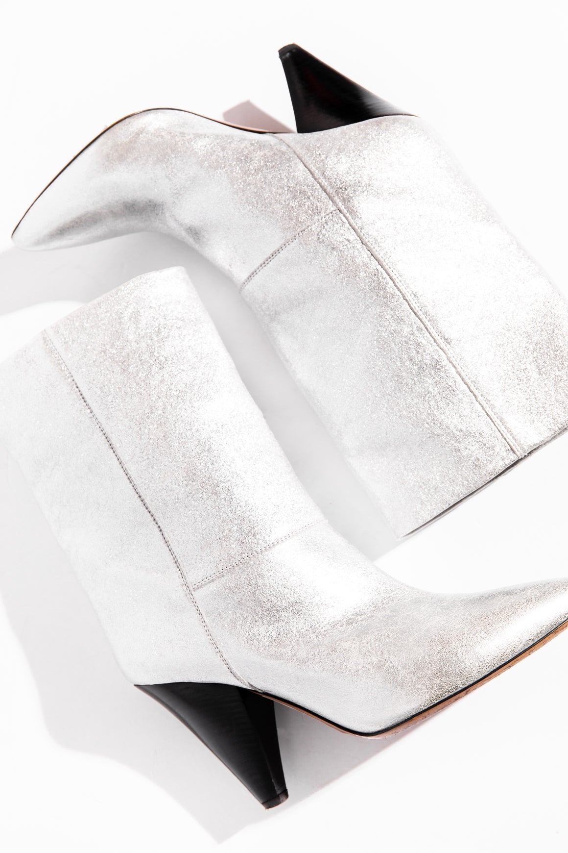 ISABEL MARANT Silver Pointed Boots (Sz.38)