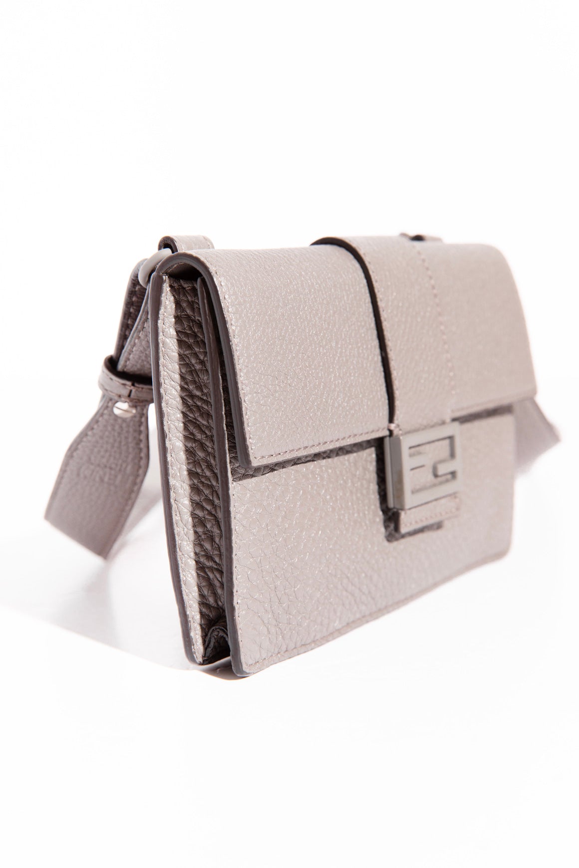 FENDI Grey Mini "Flat Baguette" NWT