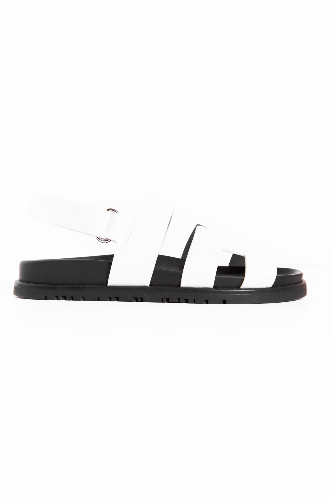 HERMES White & Black Chypre Sandals (Sz. 36)