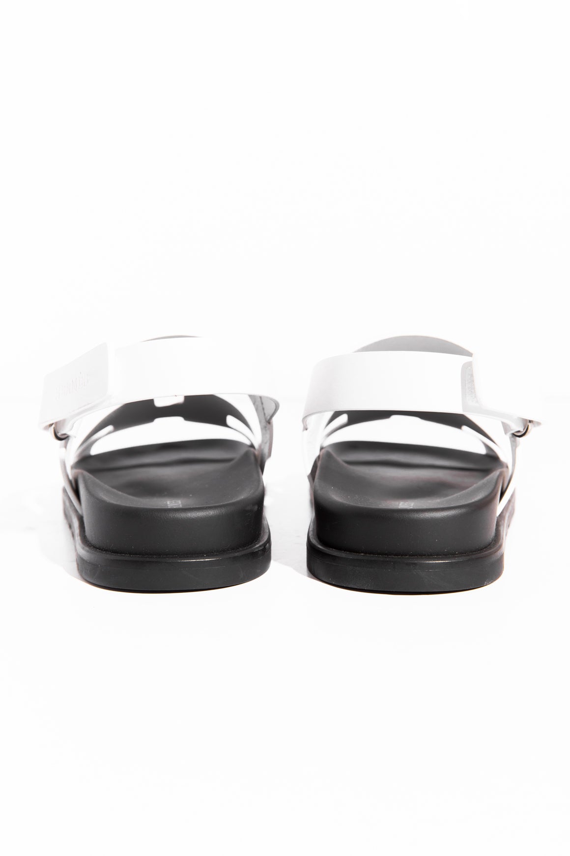 HERMES White & Black Chypre Sandals (Sz. 36)