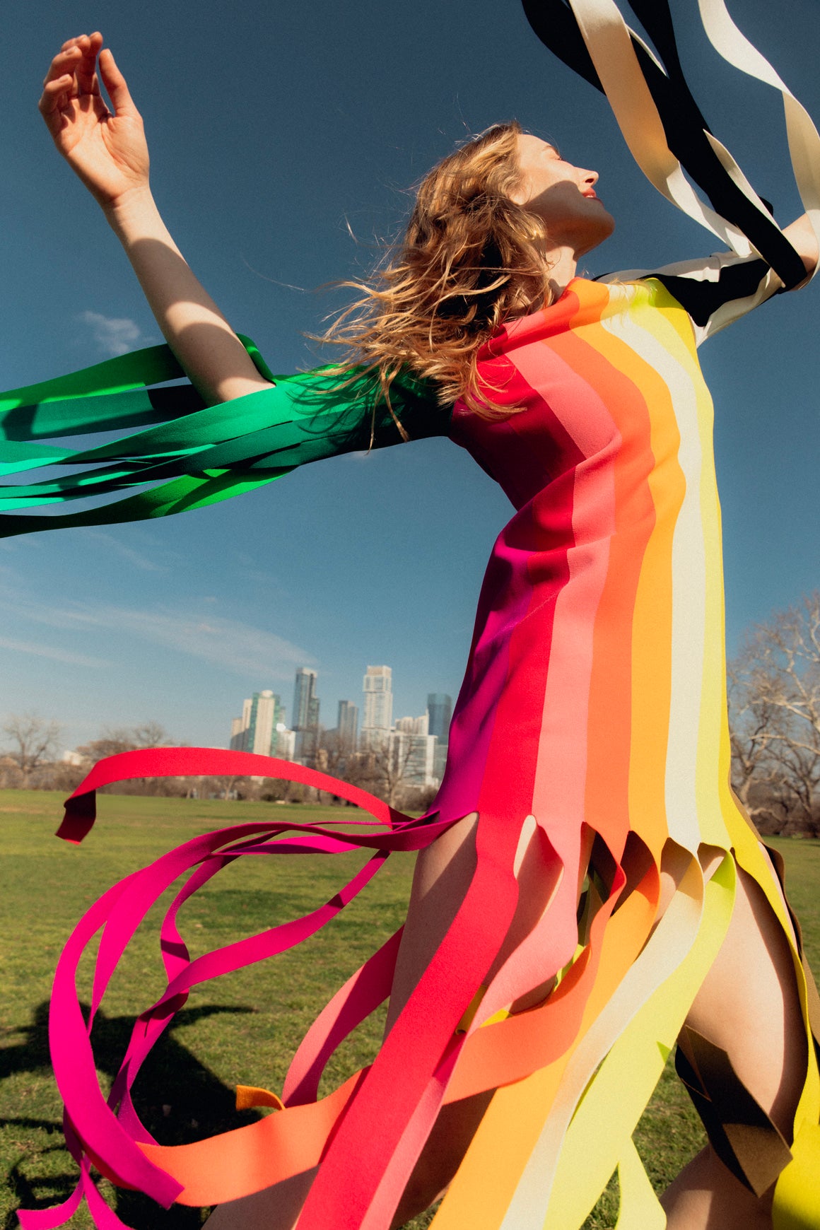 CHRISTOPHER JOHN ROGERS Rainbow Fringe Dress (Sz. S)