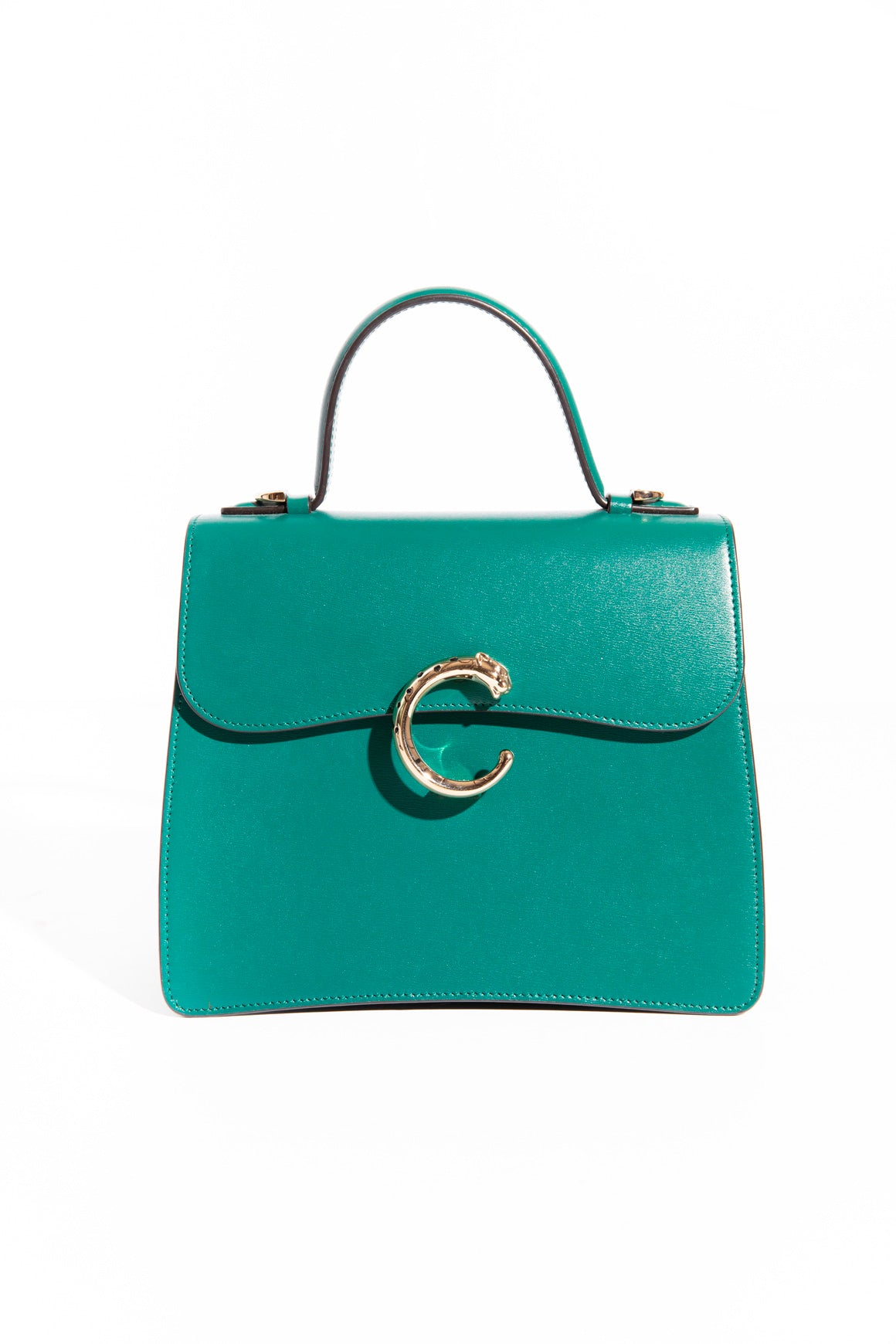 CARTIER Emerald Panthere de Cartier Small Handle Bag