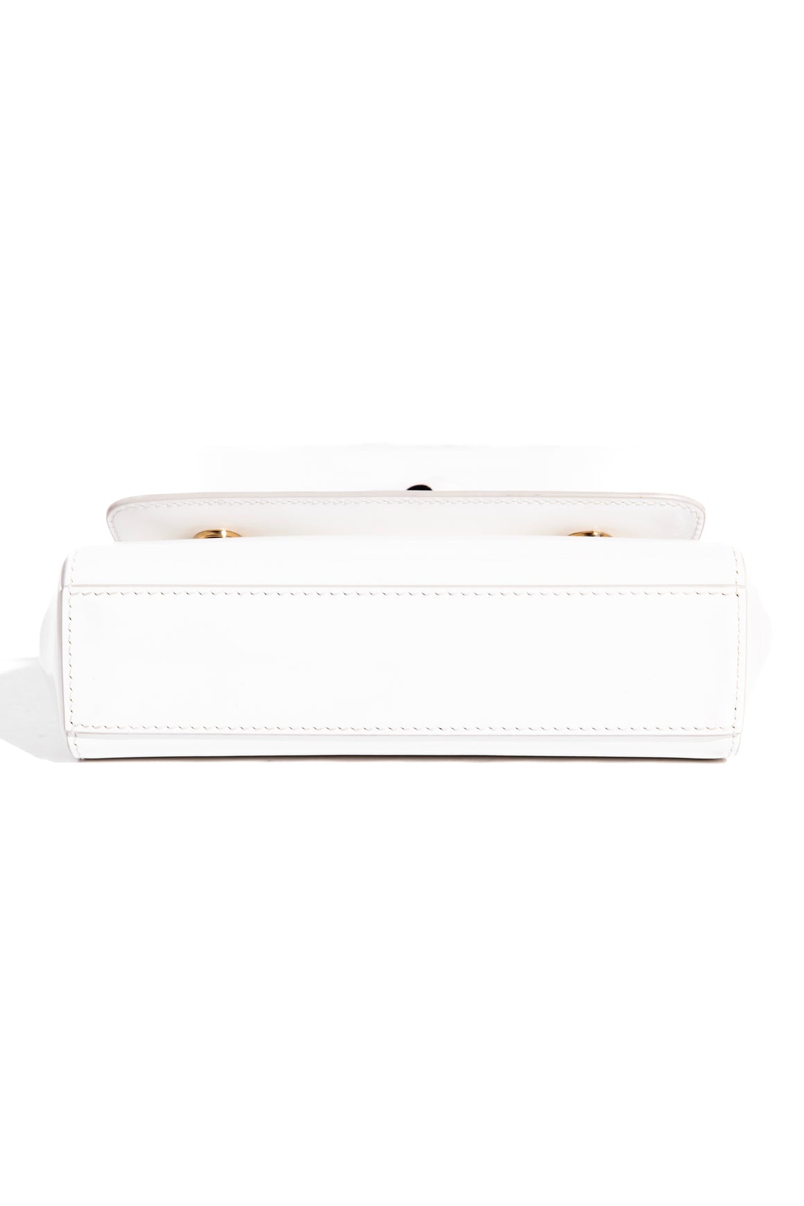 DOLCE & GABBANA White Patent Polka Dot Mini Sicily Bag