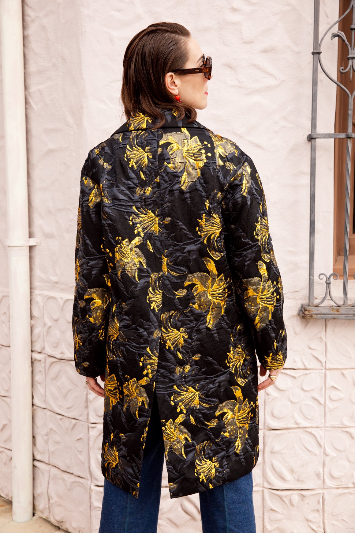 DRIES VAN NOTEN Black & Gold Over Coat